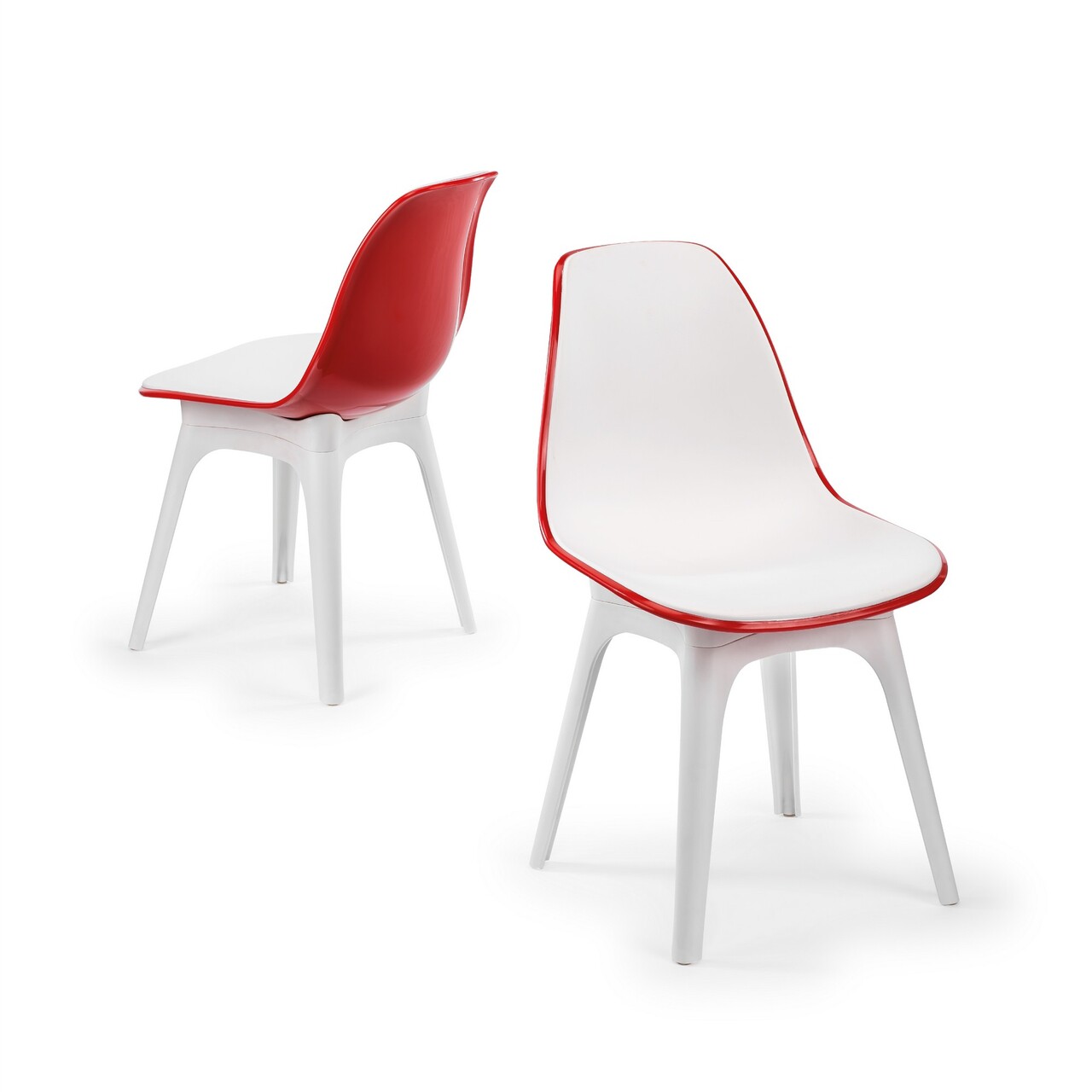 Set scaune 2 piese, Hanah Home, Eos-P, Rosu/Alb - imagine 3